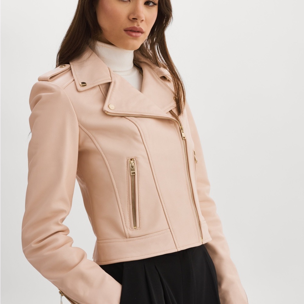 LAMARQUE DONNA GOLD | ICONIC LEATHER BIKER JACKET